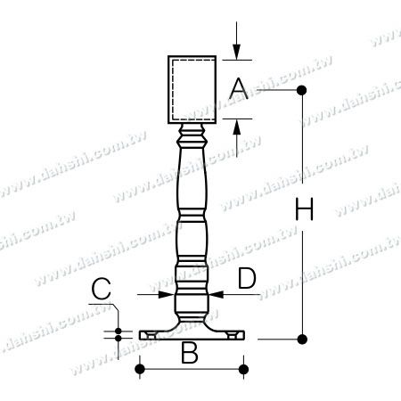 Dimensione: poggiapiedi in acciaio inossidabile per bar (SS:424150B)