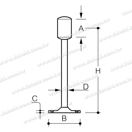 Dimension : Repose-pieds en acier inoxydable pour bar (SS:424151AL)