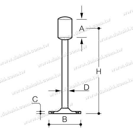 Dimension: Stainless Steel Footrest for Bar (SS:424151AL)