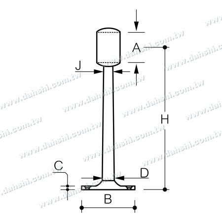Dimension: Repose-pieds en acier inoxydable pour bar (SS:424152AL)