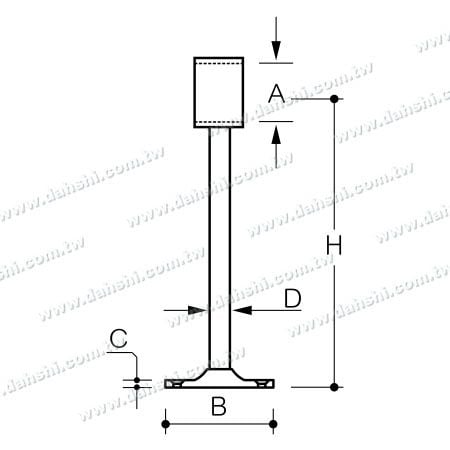Dimension: Stainless Steel Footrest for Bar (SS:424153AL)