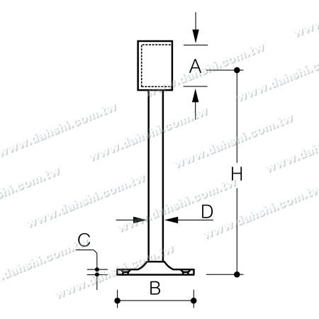 Dimensão: Apoio de pés em aço inoxidável para bar (SS:424153BL)