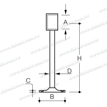 Dimension: Stainless Steel Footrest for Bar (SS:424153BL)