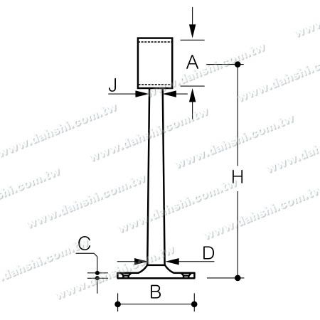 Dimension: Repose-pieds en acier inoxydable pour bar (SS:424154AL)
