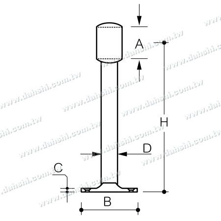 Dimension : Repose-pieds en acier inoxydable pour bar (SS:424155AL)