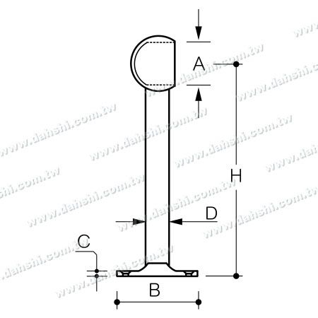 Dimension : Repose-pieds en acier inoxydable pour bar (SS:424155BL)