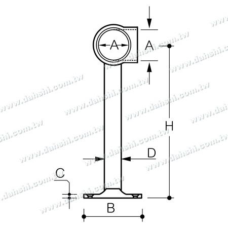 Dimensão: Apoio de pé em aço inoxidável para bar (SS:424155CL)