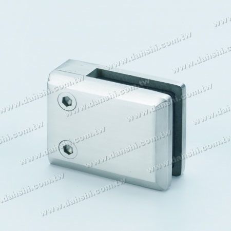 Stainless Steel Glass Clamp Square Shape - No Need to Drill Hole on Glass - for Square Pipe