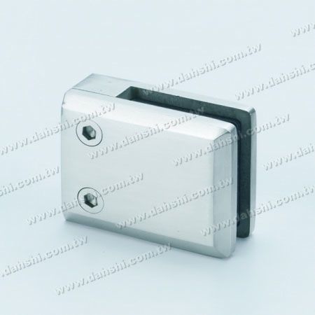 Stainless Steel Glass Clamp Square Shape - With Center Pin for Drill Hole on Glass - for Square Pipe