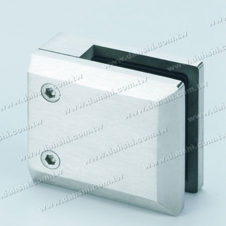 Stainless Steel Glass Clamp Large Square Shape - With Center Pin for Drill Hole on Glass - for Square Pipe
