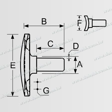 Размер: Внутренний соединитель из нержавеющей стали для трубы и стержня с радиусом