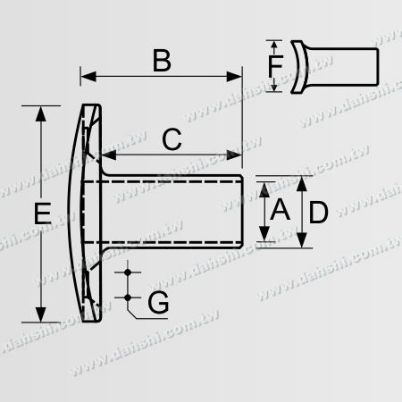Dimensione: Connettore esterno con raggio in acciaio inossidabile per tubo e barra