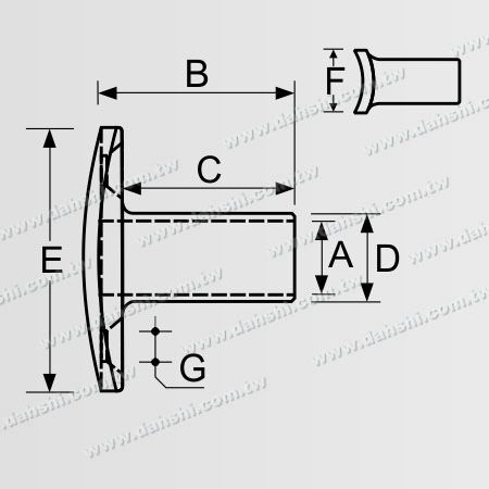 Dimensione: Connettore esterno in tubo e barra in acciaio inossidabile con raggio