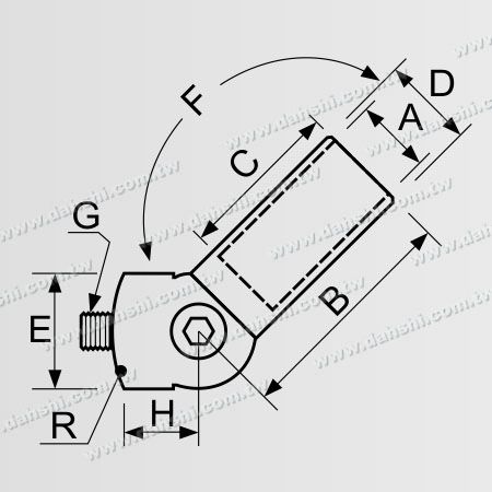 Dimensión: Ceangal Sasanach Túba agus Ceangal Barra Uillinn Cearnach Réadaithe Réadaithe