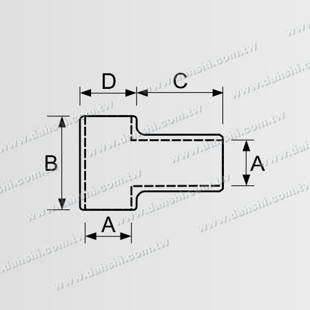 尺寸圖:不銹鋼小型圓管插內T型三通彎頭