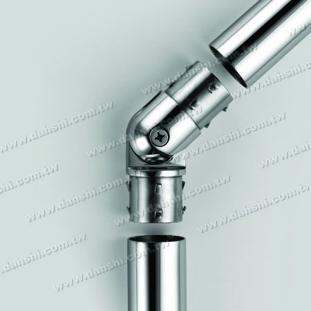 Внутренний угловой регулируемый локоть из нержавеющей стали для круглых труб - конструкция с пружиной на выходе - сварка не требуется / можно использовать клей