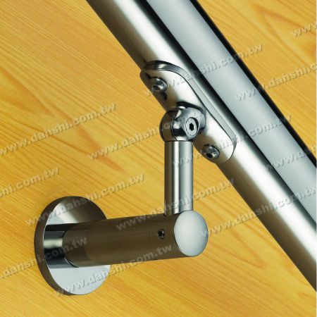 Penyangga Dinding Handrail Tabung Bulat Stainless Steel - Sekrup Self-Tapping - Braket Dinding Pegangan Tabung Bulat Stainless Steel - Sudut Dapat Disesuaikan
