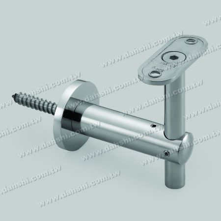 S.S. Square, Rectangular Tube Handrail Wall Bracket Adj. Height - Self-Tapping Screw - Stainless Steel Square Tube, Rectangular Tube Handrail Wall Bracket Adjustable Height - Angle Fixed