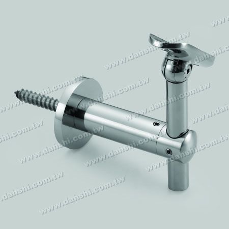 S.S. 円形管手すり壁ブラケット 可変高さ - 自己攻ねじ - ステンレス鋼丸形チューブ手すり壁ブラケット 可変高さ - 角度調整可能