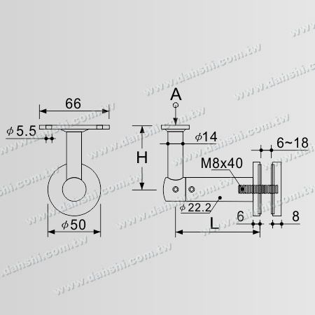 Dimension:Stainless Steel Bracket for Glass Flat Top