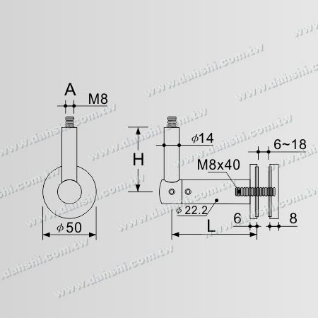 Dimenzija: Nosilec iz nerjavečega jekla za steklo