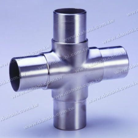 S.S. Round Tube Internal Cross Connector 4 Way Out