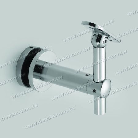 S.S. Bracket for Glass Flat Top with Radiused Angle & Height Adj. - Stainless Steel Bracket for Glass Flat Top with Radiused Angel & Height Adjustable