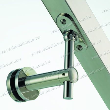 S.S. Bracket for Glass Flat Top with Radiused Angle & Height Adj. - Stainless Steel Bracket for Glass Flat Top with Radiused Angel & Height Adjustable S.S. Bracket for Glass Flat Top with Radiused Angle & Height Adj. - Stainless Steel Bracket for Glass Flat Top with Radiused Angel & Height Adjustable