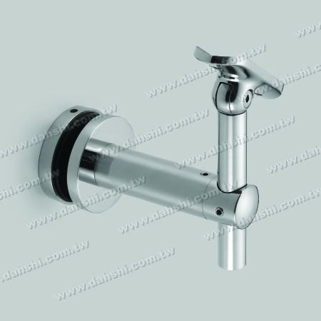 S.S. Bracket for Glass with Radiused Angle & Height Adj. - Stainless Steel Bracket for Glass with Radiused Angel & Height Adjustable