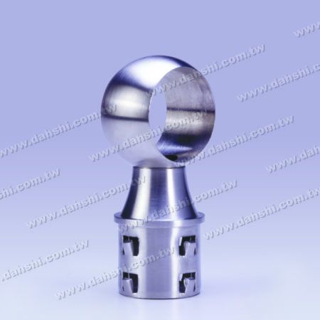 Круглая трубчатая перпендикулярная стойка из нержавеющей стали для поручня с кольцом - конструкция с пружиной - без сварки / подходит для клея