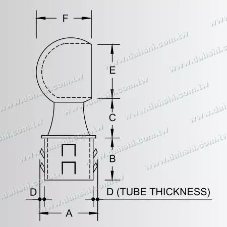 Dimension:Stainless Steel Round Tube Handrail Perpendicular Post Connector Close Ring - Exit spring design- welding free/ glue applicable