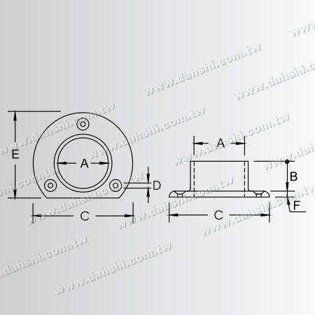 Boyut: Paslanmaz Çelik Yuvarlak Boru Oval Şekil Taban Plakası