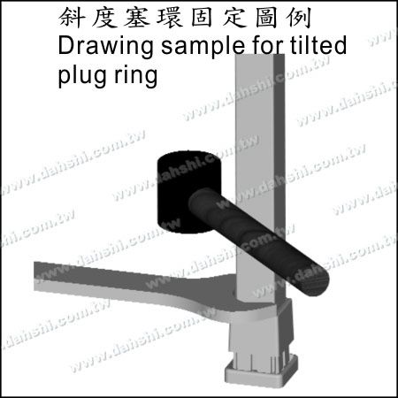 Stainless Steel Square Tube Handrail 2 Pieces Base - Screw Invisible - Installing Diagram 2