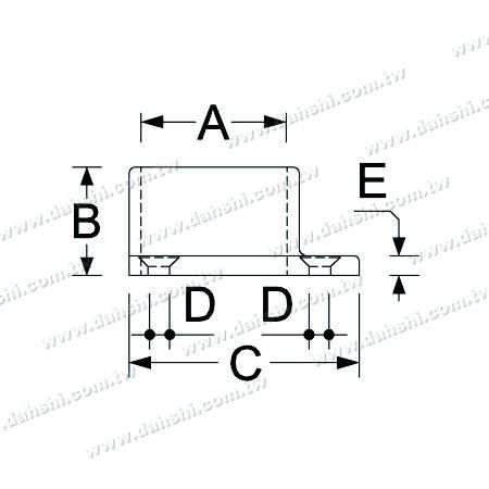 Dimensione: Base per corrimano in tubo quadrato in acciaio inossidabile per utilizzo su parete