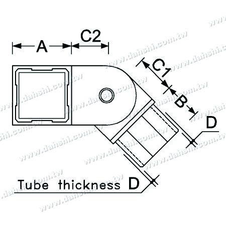 Dimension:Stainless Steel Square Tube Internal Round Corner Connector Angle Adjustable