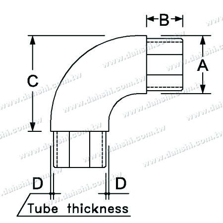 Dimension:Stainless Steel Square Tube Internal 90degree Elbow