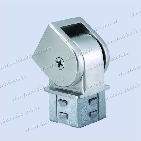 Stainless Steel Square Tube Handrail Perpendicular Post Connector Angle Adjustable Internal Fit - Exit spring design- welding free/ glue applicable
