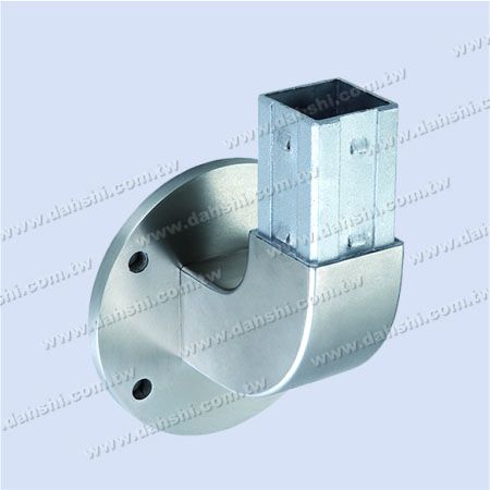 Stainless Steel Square Tube Handrail Support 90degree Elbow Round Back - Exit spring design- welding free/ glue applicable