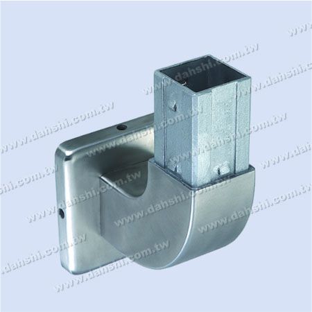 Stainless Steel Square Tube Handrail Support 90degree Elbow Square Back with Cover - Exit spring design- welding free/ glue applicable