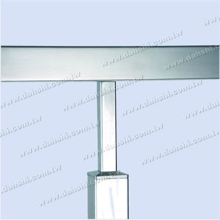 S.S. Square Tube Perp. Post Conn. Reducer Flat - Stainless Steel Square Tube Handrail Perpendicular Post Connector Reducer Flat