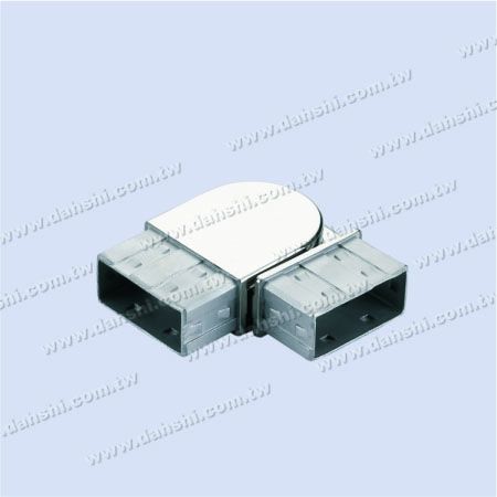 不锈钢扁管(长方型管)套外90度弯头- 出口冲齿- 免焊接/ 可用胶固定