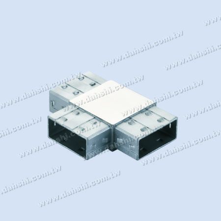 Dimension：Stainless Steel Rectangle Tube Internal T Connector 3 Way Out  - Exit spring design- welding free/ glue applicable