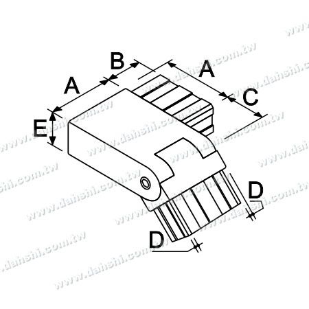 Dimension:Stainless Steel Rectangle Tube Internal Stair Square Corner Connector Angle Adjustable Left
