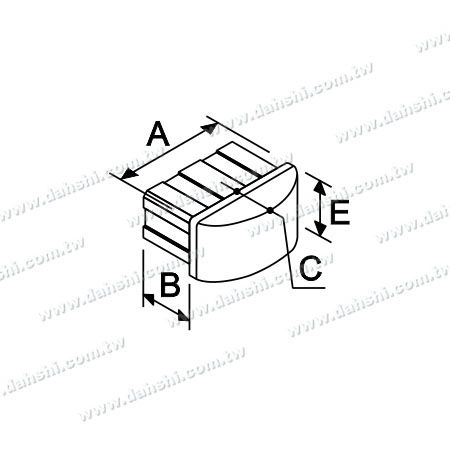 Kích thước: Ống hình chữ nhật bằng thép không gỉ, nắp đầu hình cong