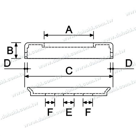Dimension：Stainless Steel Square Post 2 Pieces Base - Screw Invisible