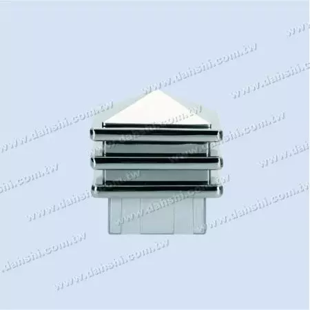 S.S. Square Tube Spire Top Post End Cap - 3 Layers - Stainless Steel Square Tube Spire Top Post End Cap - 3 Layers