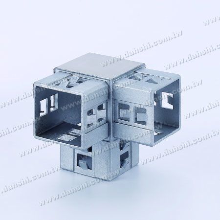 Dimension：Stainless Steel Square Tube Internal 90degree 3 Ways Connector - Exit spring design- welding free/ glue applicable