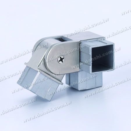 P.C.Kare Boru Köşe Bağlantısı 3 Yollu Sol Açı Ayarlanabilir - Paslanmaz Çelik Kare Boru İç Merdiven Köşe Bağlantısı 3 Yollu Sol Açı Ayarlanabilir