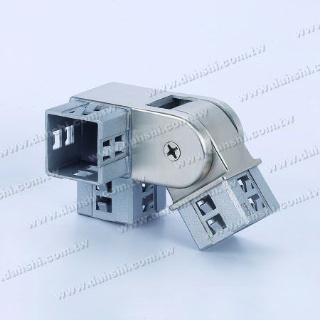 Stainless Steel Square Tube Internal Stair Corner Connector 3 Way Out Right Angle Adjustable - Exit spring design- welding free/ glue applicable