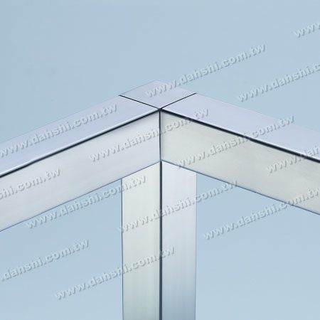 اتصال ۹۰ درجه لوله مربع فولادی ضد زنگ داخلی S.S. - اتصال کننده ۳ راهه زاویه داخلی لوله مربع استیل ضد زنگ